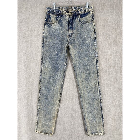 Vintage Jordache Jeans 34x30 Blue Acid Wash Taper Straight 80s‎ Y2K High Rise - Picture 1 of 16